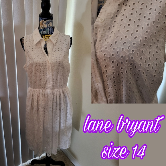 NWT LANE BRYANT SIZE 14 WHITE DRESS - Picture 1 of 6